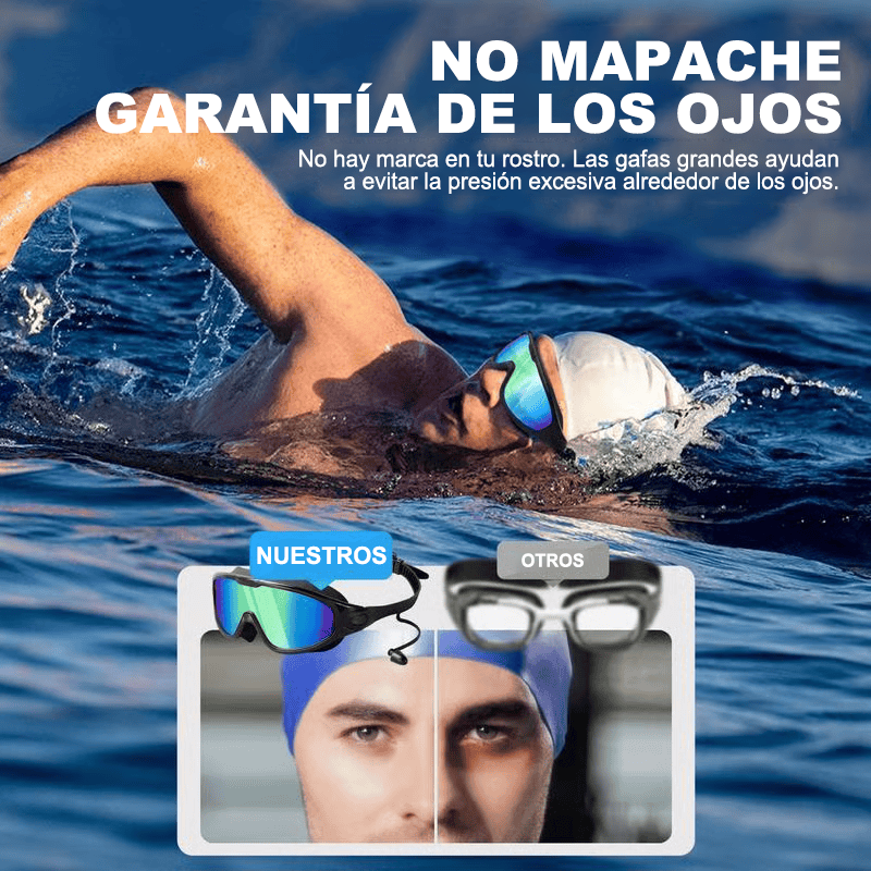 🔥COMPRE 2 LLEVE 1 GRATIS🏊♂️Gafas de natación impermeables para todos, visión ancha, antiniebla y con protección UV