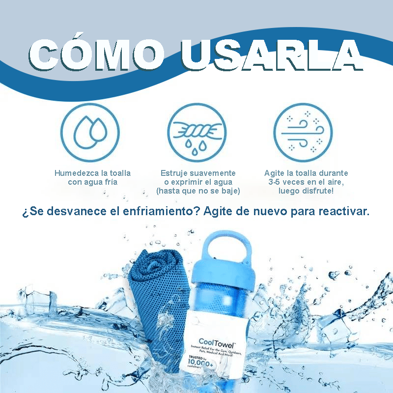 🔥ÚLTIMO DÍA COMPRE 1 LLEVE 1 GRATIS!!💥❄️Toalla Portátil y Reutilizable con Botella para la Refrigeración, Suave y Absorbente