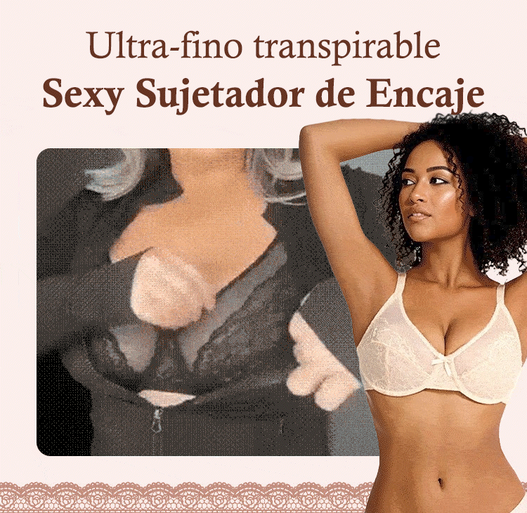 ⏳SOLO HOY AHORRO 50%💥Sujetador de Encaje Mínimo con Cobertura Completa