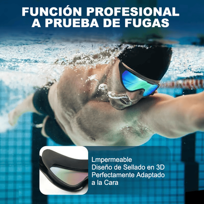 🔥COMPRE 2 LLEVE 1 GRATIS🏊‍♂️Gafas de natación impermeables para todos, visión ancha, antiniebla y con protección UV