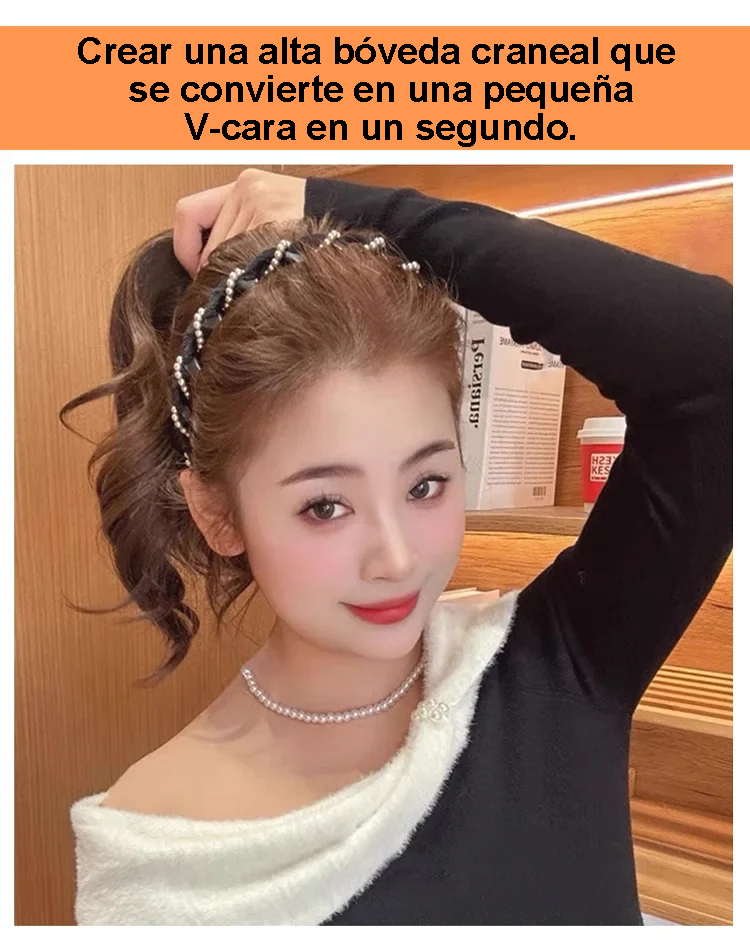🔥ÚLTIMO DÍA COMPRE 1 LLÉVESE 2 GRATIS!!🔥Diadema de Perla Artificial de Cráneo Alto