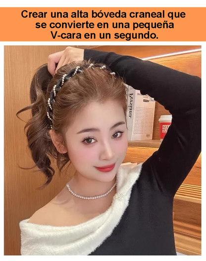 🔥ÚLTIMO DÍA COMPRE 1 LLÉVESE 2 GRATIS!!🔥Diadema de Perla Artificial de Cráneo Alto