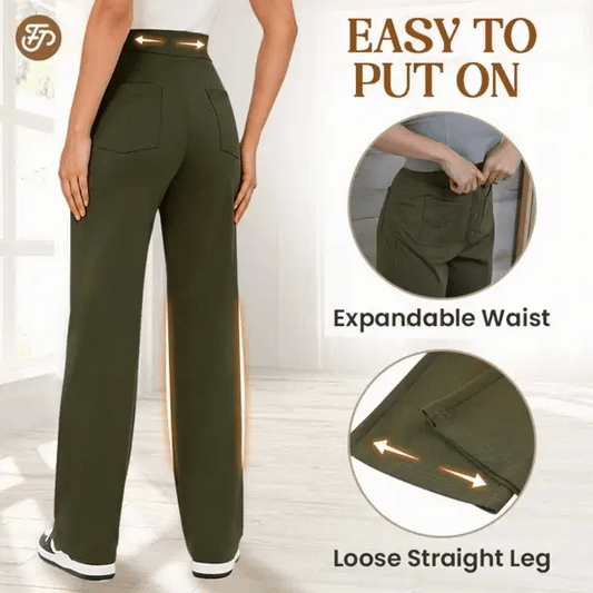 💖ÚLTIMO DÍA 50% DE DESCUENTO💷Pantalones Elásticos Casuales de Cintura Alta para Mujeres